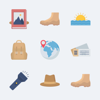 Travel and Holidays icons pack