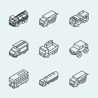 Isometric Transports icons pack