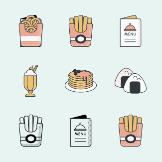 Street Food icons pack