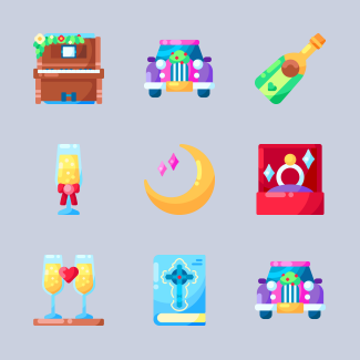 Wedding icons pack