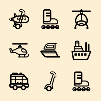 Transport Set icons pack