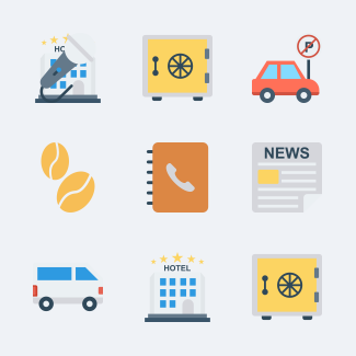 Hotel and Restaurant icons pack