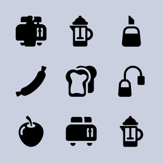 Having Breakfast icons pack