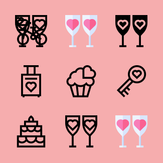 Wedding icons pack