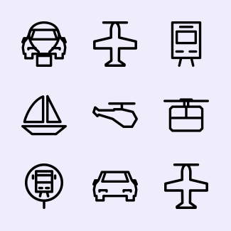 POI Road Outline icons pack