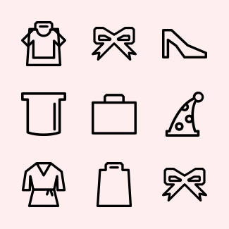 POI Fashion Outline icons pack