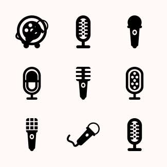 Microphones icons pack