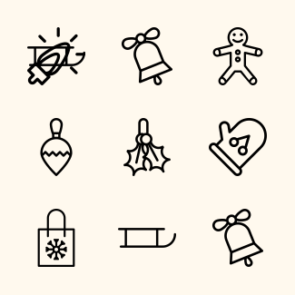 Xmas outline icons pack