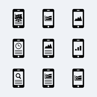 Mobile analytics icons pack