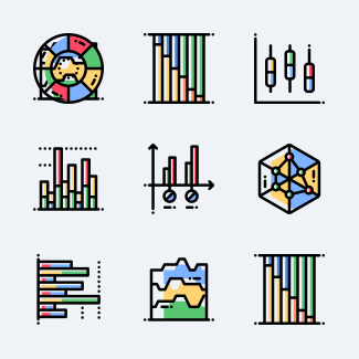 Charts and diagrams icons pack