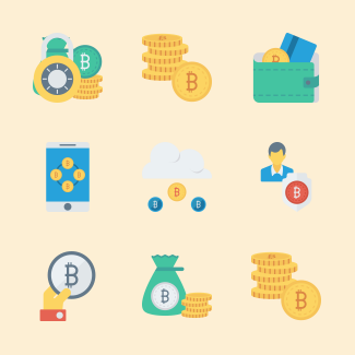 Bitcoin, Blockchain & Cryptocurrency icons pack