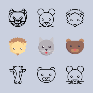 Animals icons pack