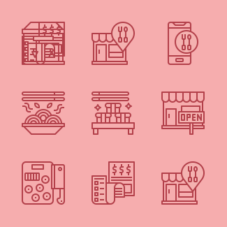 Restaurant icons pack