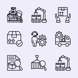Logistics and delivery icons pack