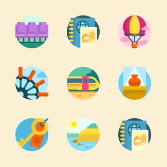 Travel icons pack