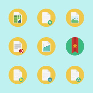 Documents and bookmarks icons pack