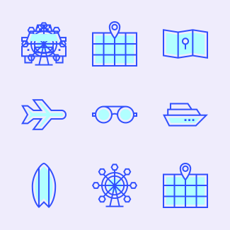 Travel icons pack