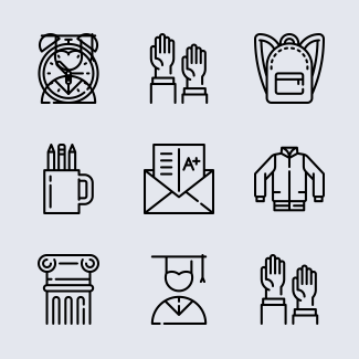 High School Set icons pack