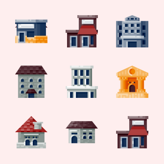 Buildings icons pack