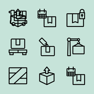 Lineal logistic icons pack