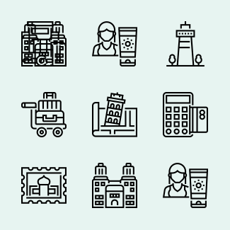 Tourism and Travel icons pack