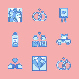 Wedding icons pack