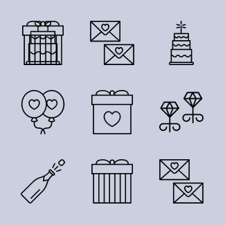 Wedding icons pack