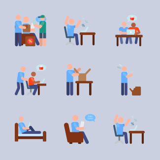 Online shopping icons pack