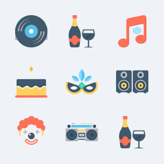 Party and celebration icons pack