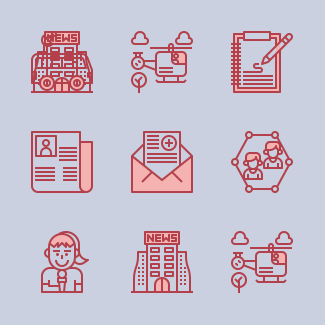 Journalist icons pack