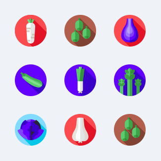 Fruits and Vegetables icons pack