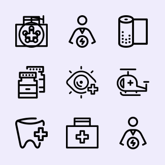 Medical services icons pack