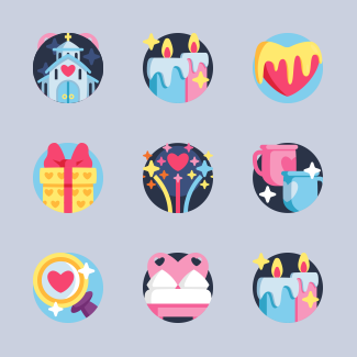 Weeding icons pack