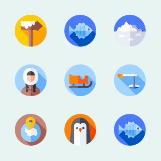 Arctic And Antarctic icons pack