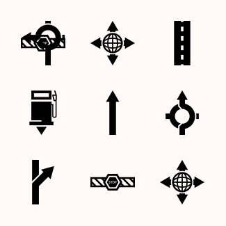 Roads icons pack