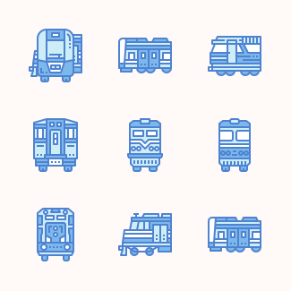 Trains icons pack