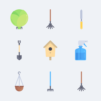 Gardening icons pack