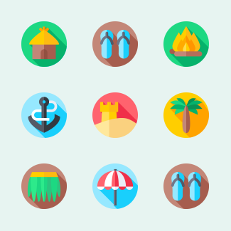 Hawaii icons pack