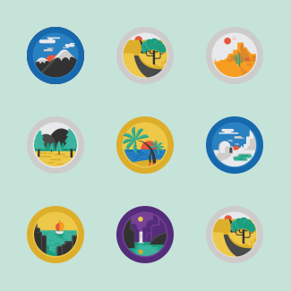 Landscapes icons pack