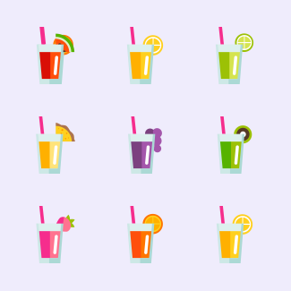 Fruit and Vegetable juice icons pack
