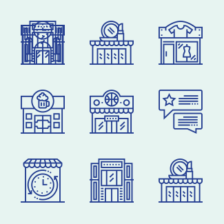 Shops and Stores icons pack