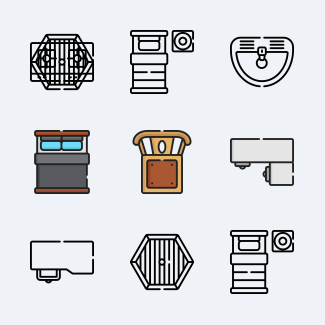 Furniture Top View icons pack