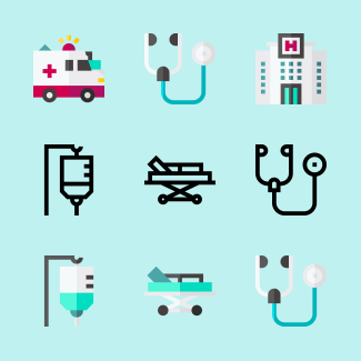 Hospital icons pack