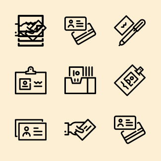 Presentation cards icons pack