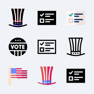 United States presidential election icons pack