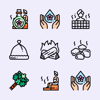 Sauna icons pack