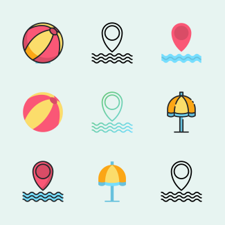 Swimming icons pack