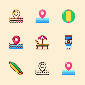 Waterpark icons pack