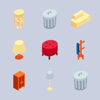 Home furniture icons pack
