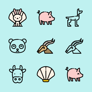 Animals icons pack